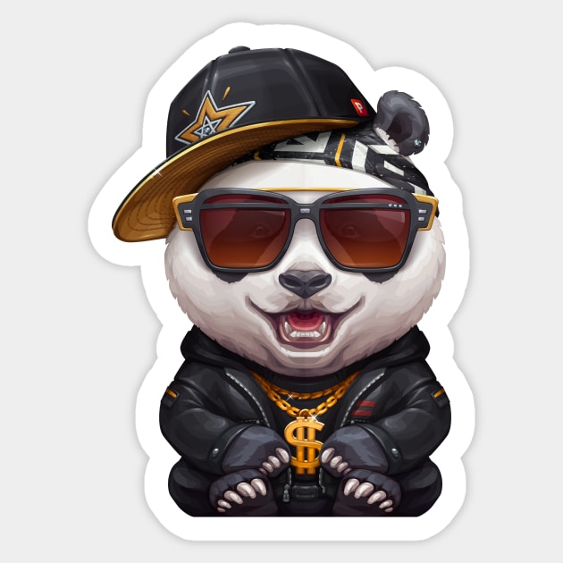 Panda Hip-Hop Super Star Sticker by stonemask